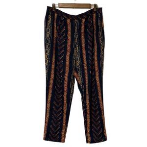 Lauren Ralph Lauren Pull on Lightweight Boho Straight Leg Pants Red Blue Size 14